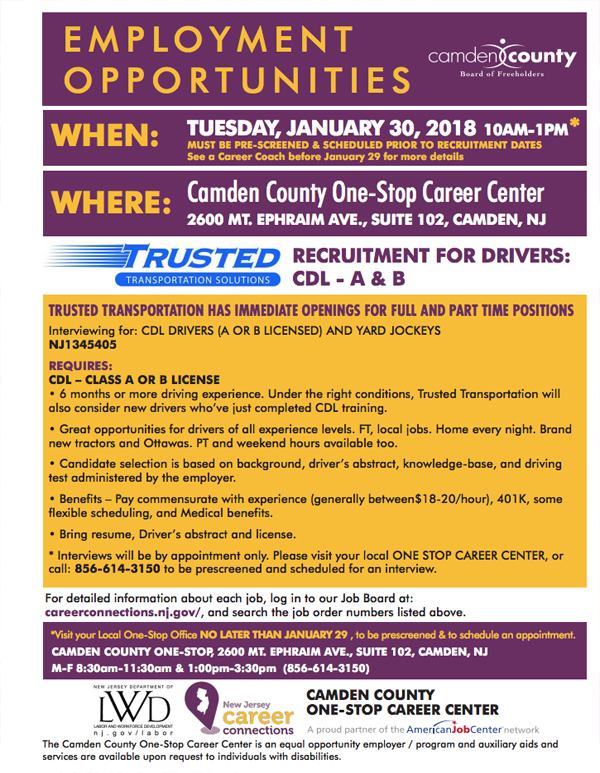 One-Stop Career Center Employment Opportunity Event Camden, 41% OFF