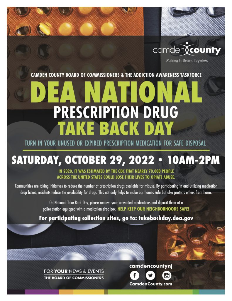 DEA NATIONAL PRESCRIPTION DRUG TAKE BACK DAY | Camden County, NJ