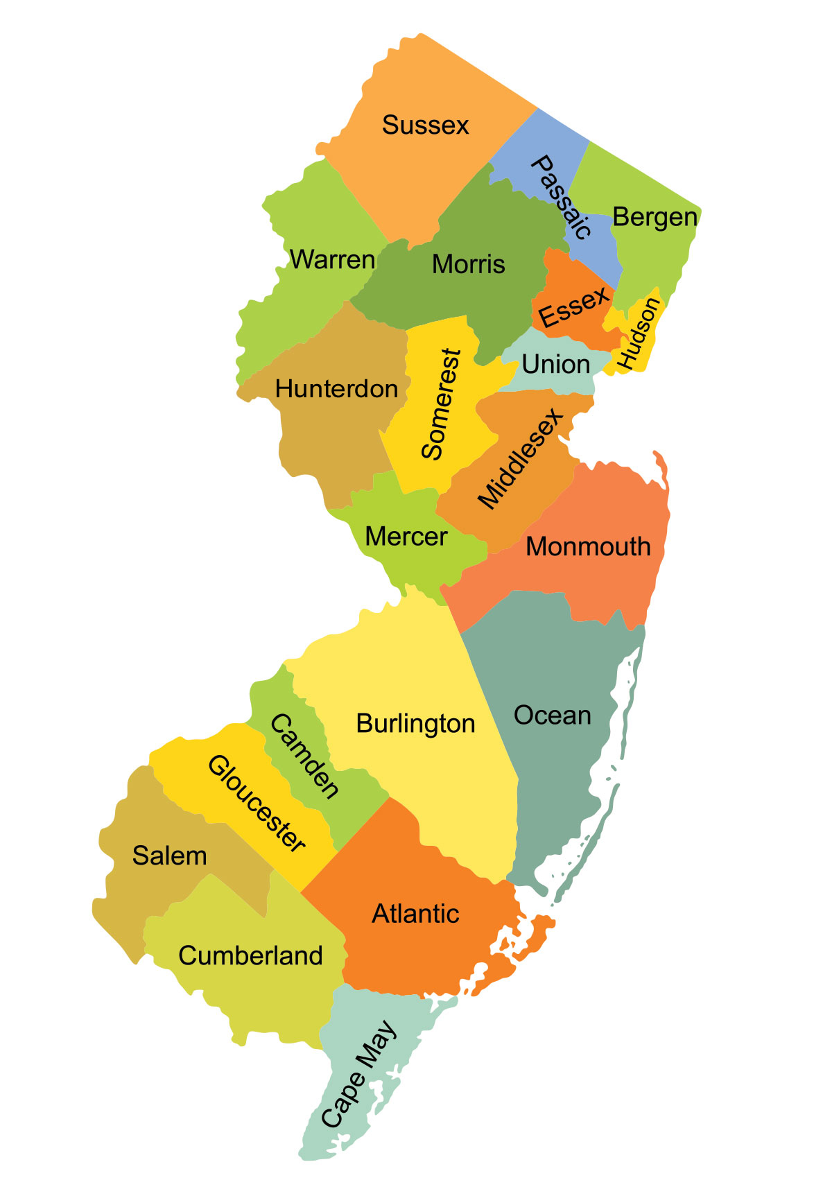 New Jersey Administrative Map Camden County NJ